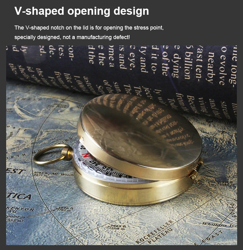 High Quality Camping Hiking Pocket Brass Golden Compass Portable Navigation for Outdoor Activities | Спорт и развлечения