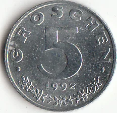 Австрия 5 монет грошена европейская новая Оригинальная монета памятная версия 100%