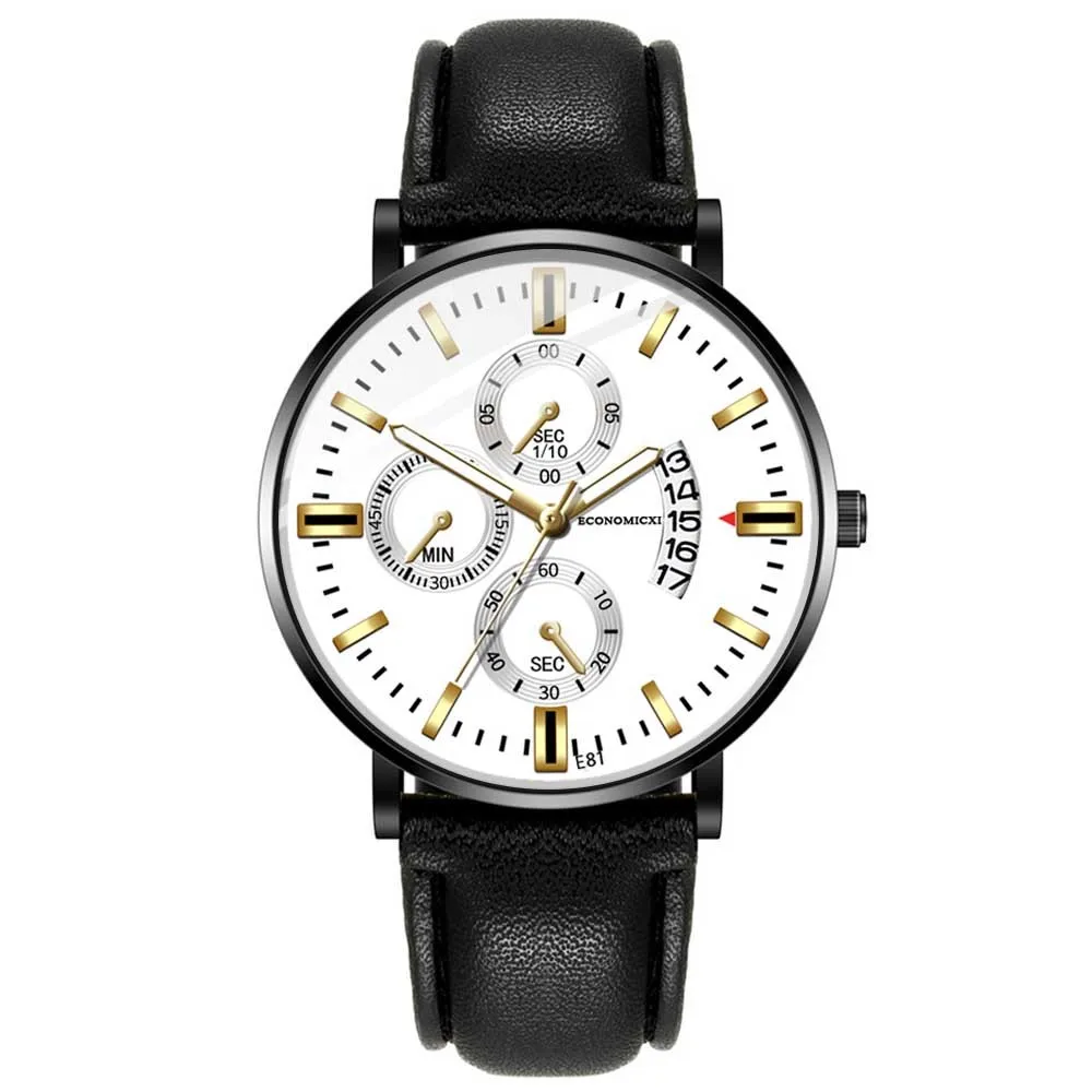 

Fashion Men Watch Calendar Sports Watch Leather Band Analog Quartz Wrist Watch Student Clock erkek kol saati reloj hombre