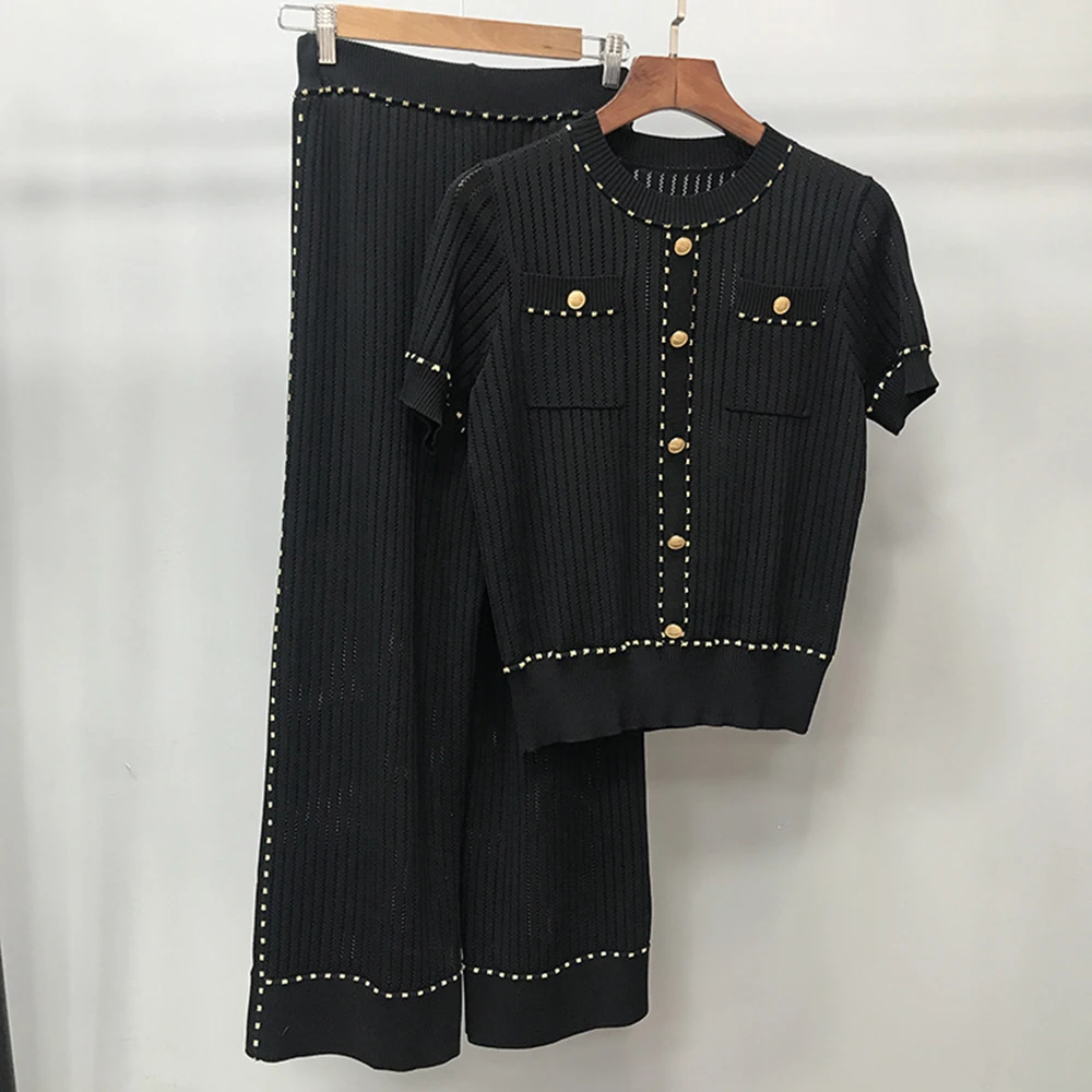 Весна лето 2020 костюм темпераментная открытая шелковая трикотажная футболка и