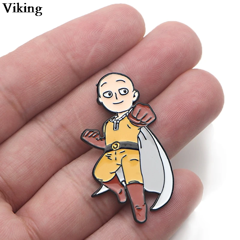 1 шт. Аниме ONE PUNCH MAN значки крутые булавки металлические броши Мультяшные для