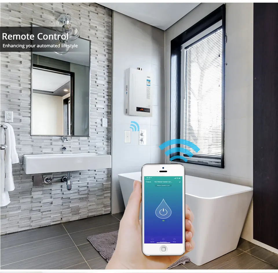 WiFi умный котел переключатель водонагреватель Смарт жизнь Tuya приложение дистанционное управление Amazon Alexa Echo Google Home Голосовое управление стеклянная панель