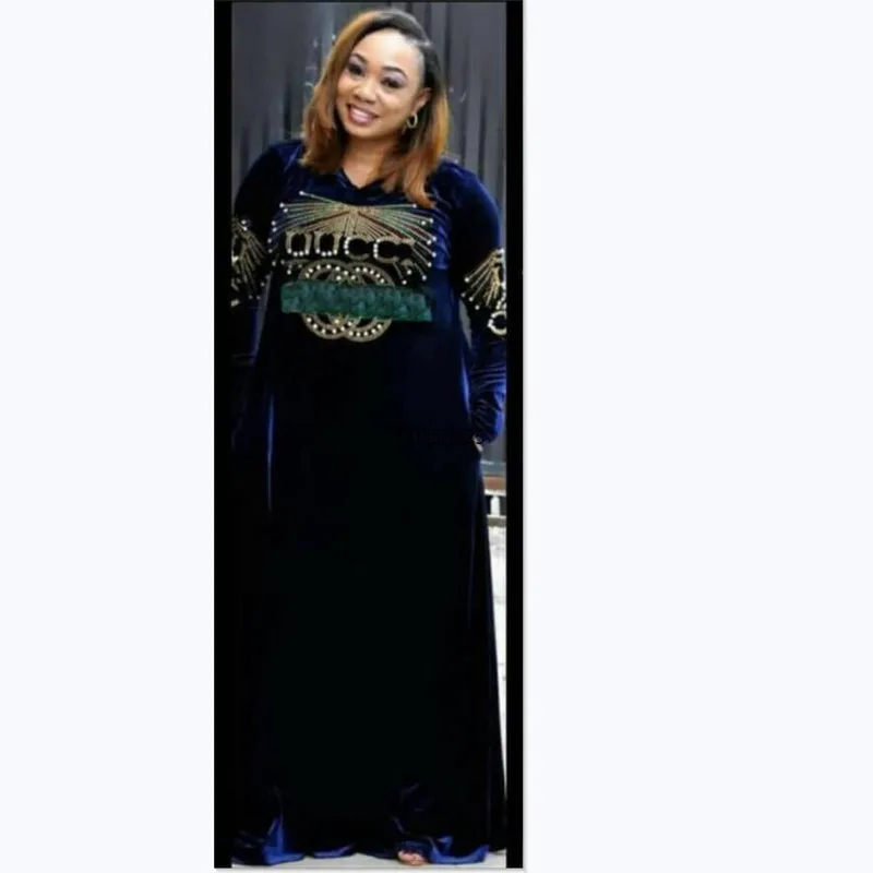 african fashion designers New Africa woman style fashionable Lace sequins pure color lady Dress party Spuer size L XL XXL XXXL african wear for women