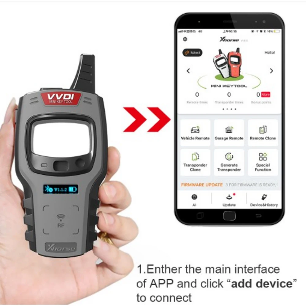 Программатор ключей Xhorse VVDI Mini Key Tool с 10 шт. универсальных пультов дистанционного
