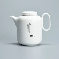 chinese style ceramic teapot single teapot simple zen household tea set large capacity ceramic tea kettle handle pot water jug