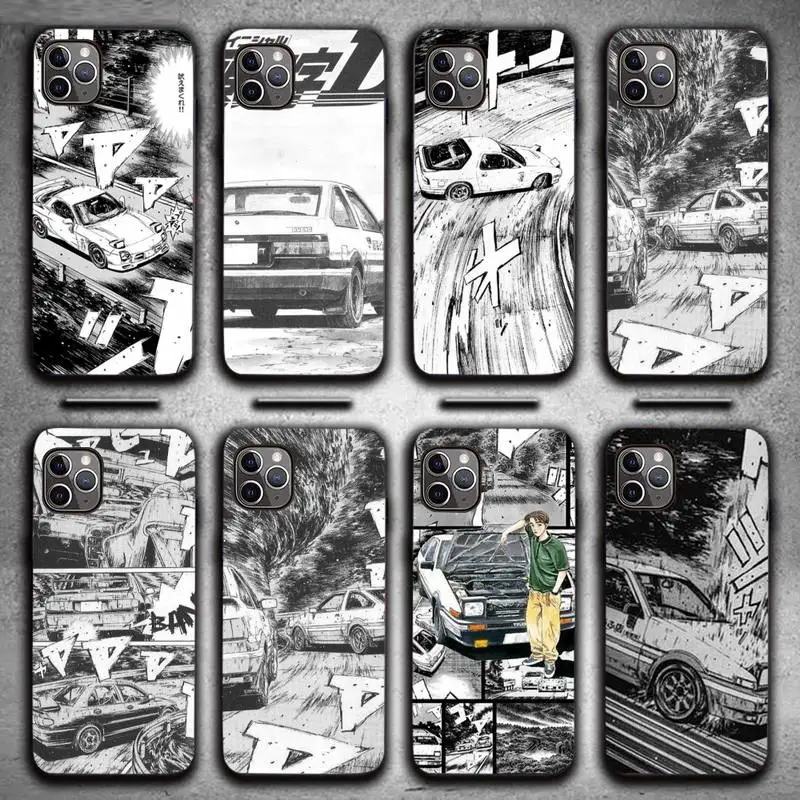 

Cartoon initial d JDM Drift Phone Case for iPhone 7 8 11 12 Pro X XS XR Samsung A S 10 20 30 51 Plus pro Max funda