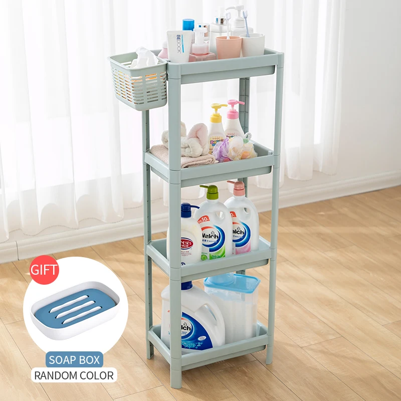 4layer blue(basket) BNBS, органайзер для ванной комнаты, полка, держатель для хранения, стойка для хранения мебели в ванной, предметы домашнего обихода, полки с корзиной - Цвет: 4layer blue(basket)
