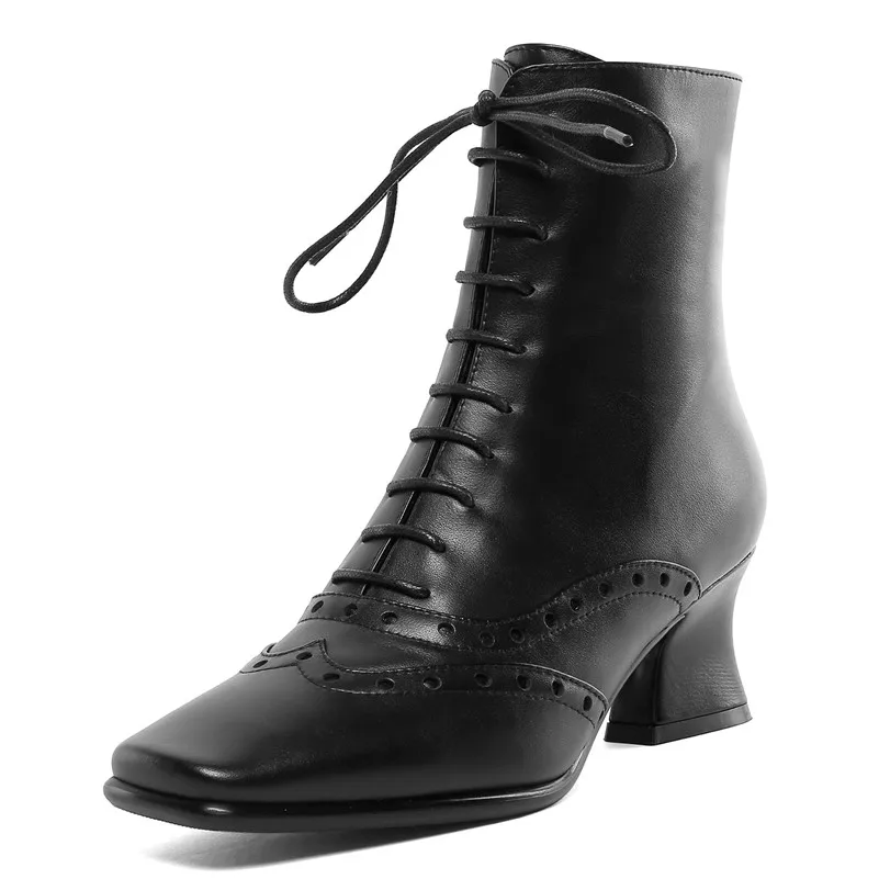 FEDONAS/женские ботильоны с перекрестной шнуровкой сезон осень-зима винтажная