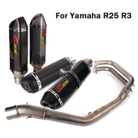 slip on motorcycle exhaust tips escape muffler 51mm tail pipe front tube header link pipe for yamaha r25 r3 mt03