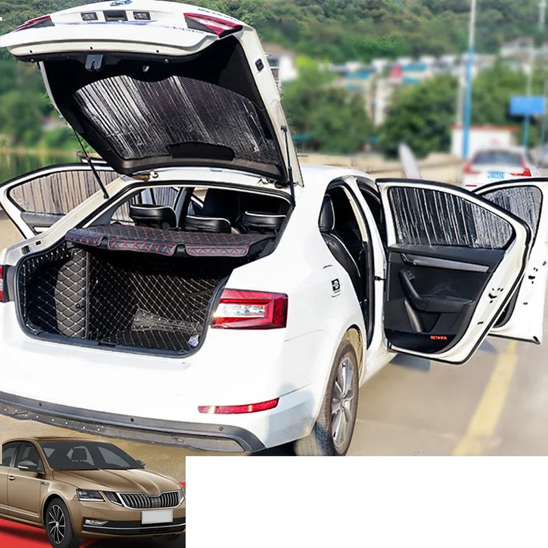 Lsrtw2017 окна автомобиля козырек от солнца коврик теплоизоляция для Skoda Octavia A7 аксессуары для интерьера