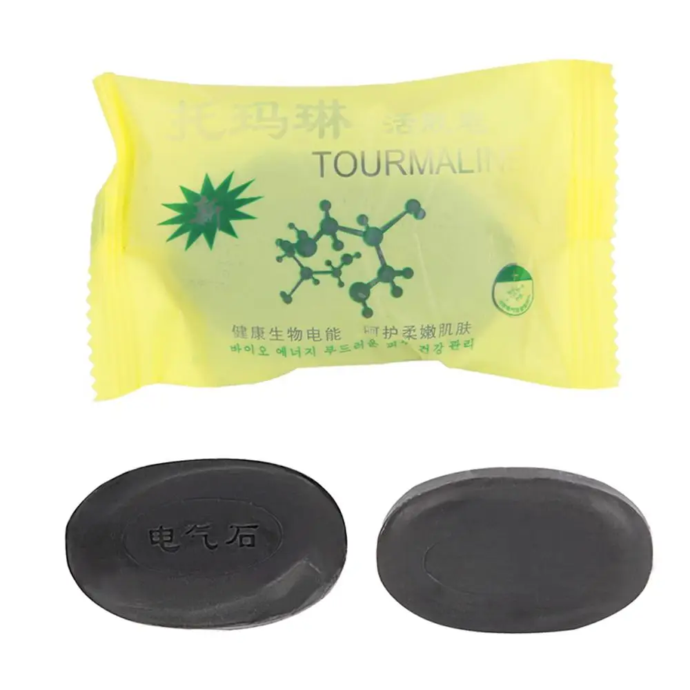 

Tourmaline Bamboo Soap Traditional Charcoal Active Energy Herbal Soaps For Acne