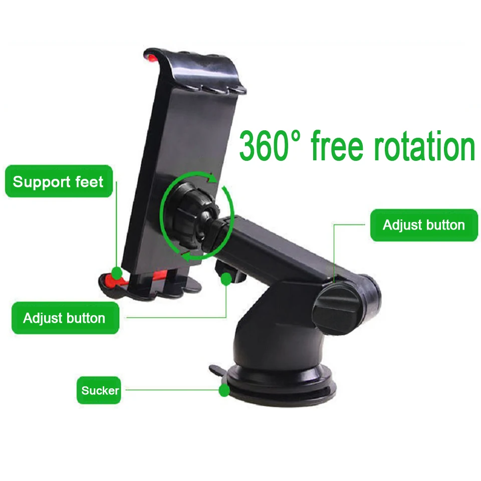 universal 4 11 inch onboard tablet pc stand for samsung xiaomi stong suction tablet car holder for ipad car lengthened bracket free global shipping