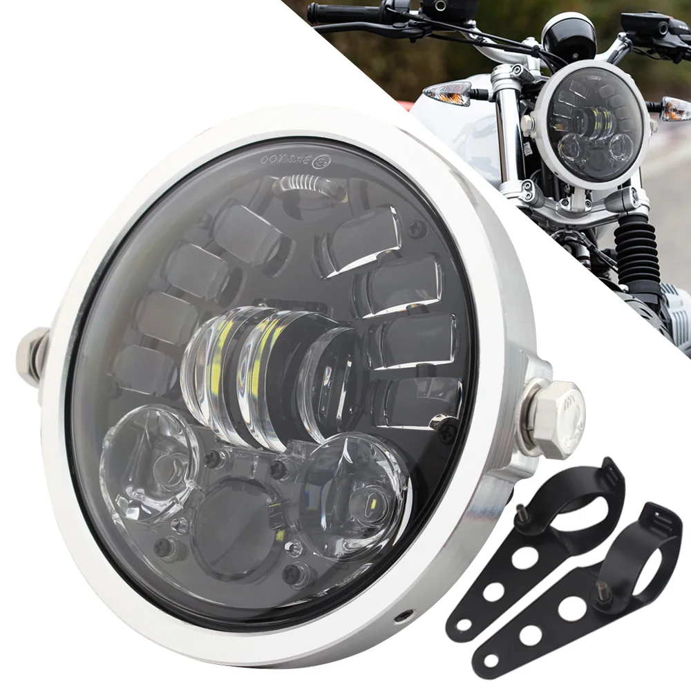 

Круглый налобный фонарь 5-3/4 "для Harley Dyna Sportster 1200 883, запчасти, указатель поворота, светильник moto r, 5,75 дюймов, светодиодный прожектор, мото голо...