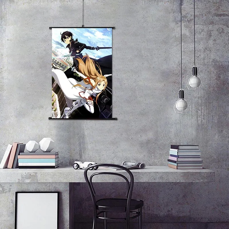 Меч искусство онлайн Аниме Манга настенный плакат свиток 2019 20x30 см|Рисование и