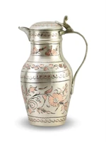 morya copper water pitcher with lid beverage carafe elegant decanter jug juice handmade vintage style buttermilk drinkware white 2l