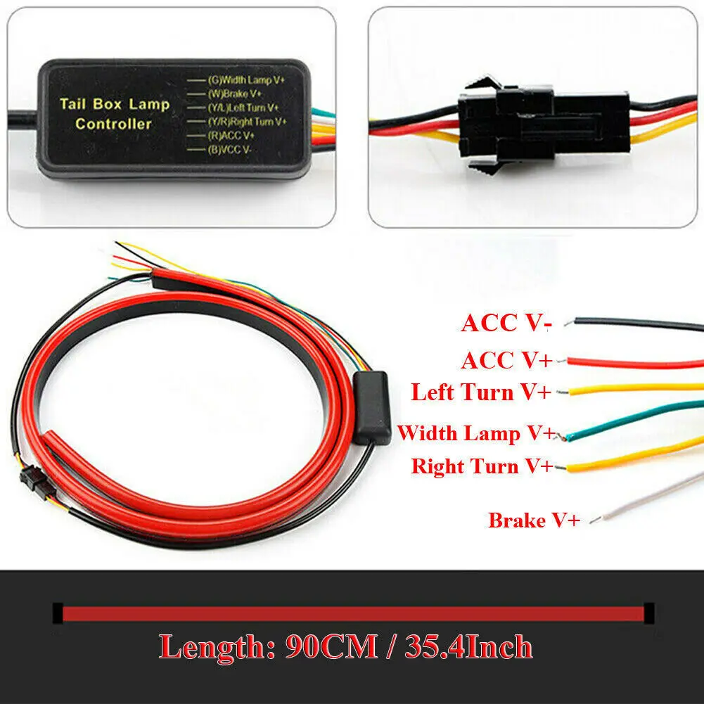 

35Inch High Brake Light 90cm Brake Car LED Signal Turn DC 12V Flexible
