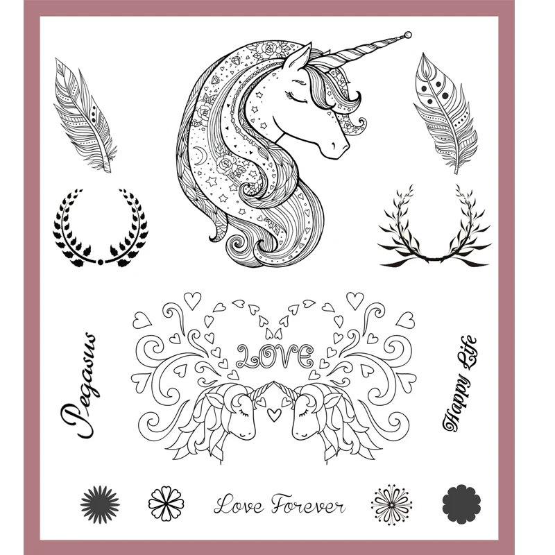 Прозрачные штампы с единорогом ZATWBS для рукоделия скрапбукинга изготовления