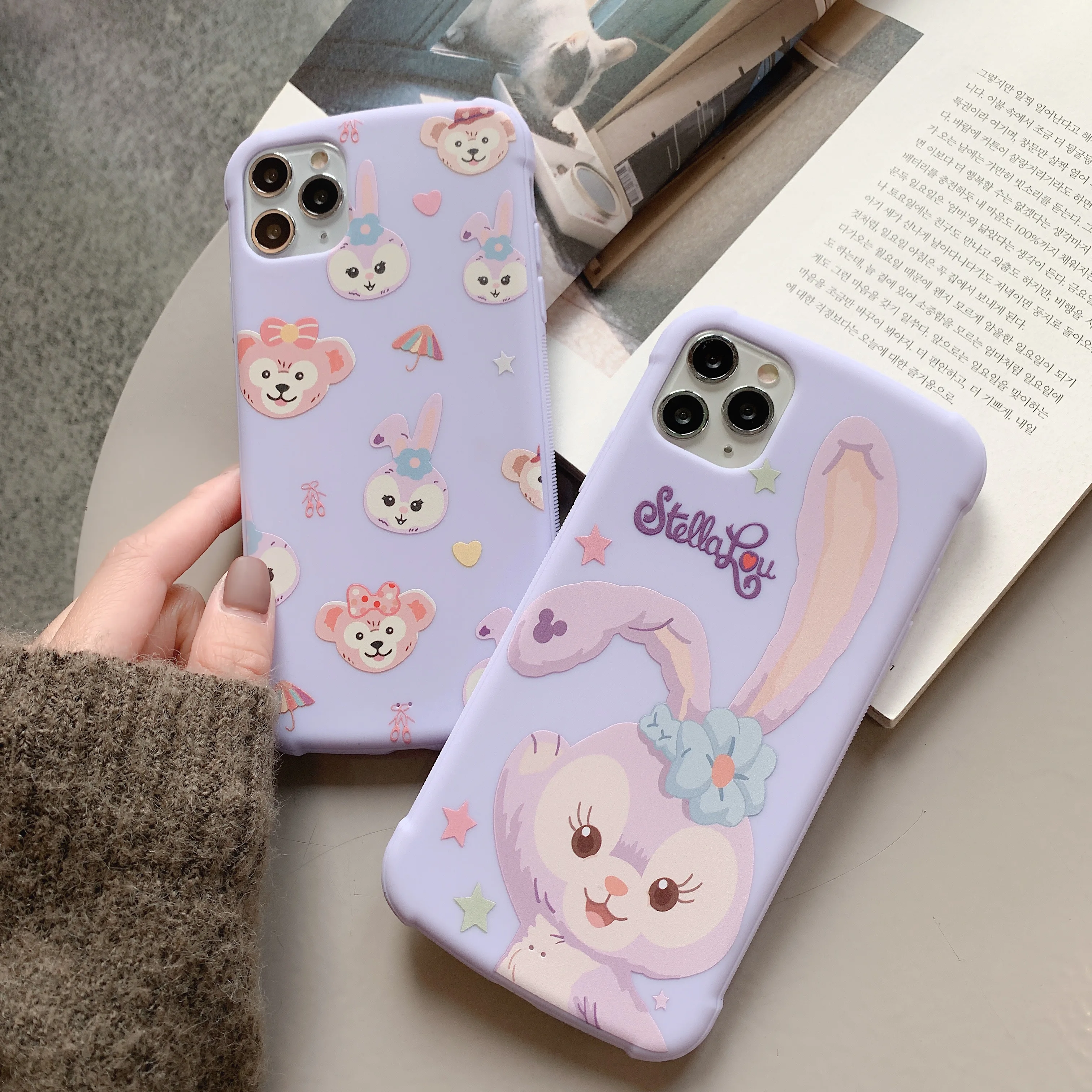 Cute Cartoon Rabbit Case For iPhone 6 6S 7 8 Plus X XR XS 11 Pro Max Candy Color Phone Cases Soft TPU Cover With Tempered film |