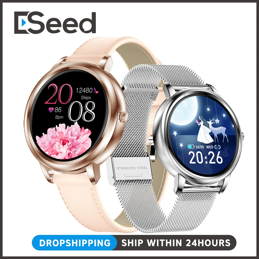 

ESeed MK20 Women's watches Smart Watch 2021 Full Touch Screen Women Smartwatch for Girls for Android IOS Customize Wallpaper