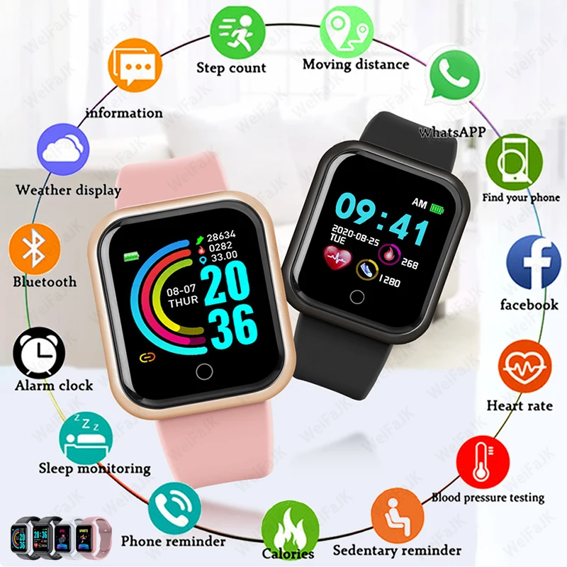 New Men's and Women's Smart Watch Heart Rate Calorie Fitness Tracking Sports Bracelet for Apple Android  Smart Watch
