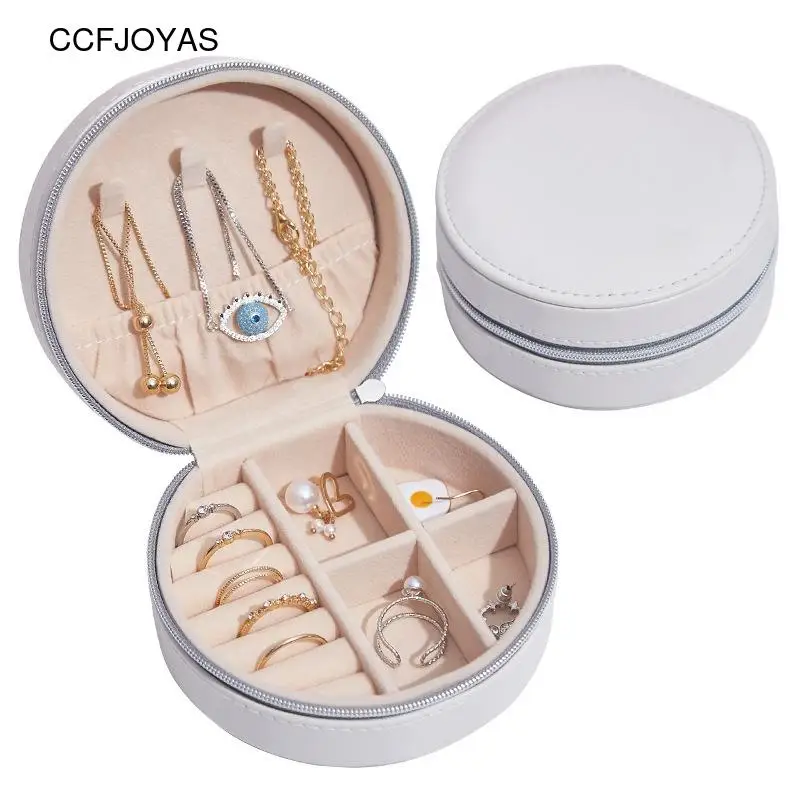 

CCFJOYAS кожаная шкатулка для серег/ожерелий, шкатулка для ювелирных изделий, креативная портативная шкатулка для хранения ювелирных изделий, ...