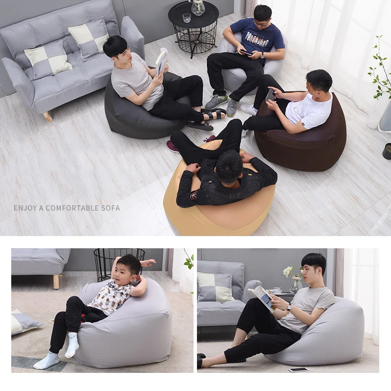 Lazy BeanBag Sofas Cover Chairs without Filler Linen Cloth Lounger Seat Bean Bag Puff asiento Couch Tatami Living Room Furniture | Дом и сад