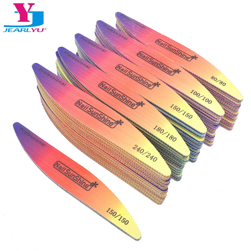 

2/5/10 Pcs/Pack Washable Sanding Files UV Gel Polish Nail File 80 100 150 180 240 Gradient Colorful Buffers For Nails Salon Tool