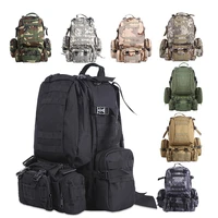 55l tactical backpack mens military backpack 4 in 1molle sport bag outdoor hiking climbing army travel bags camping equipment