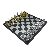 board games 32322cm gold and silver strong magnetic plastic chess pieces chess board set magnetic entertainment gift