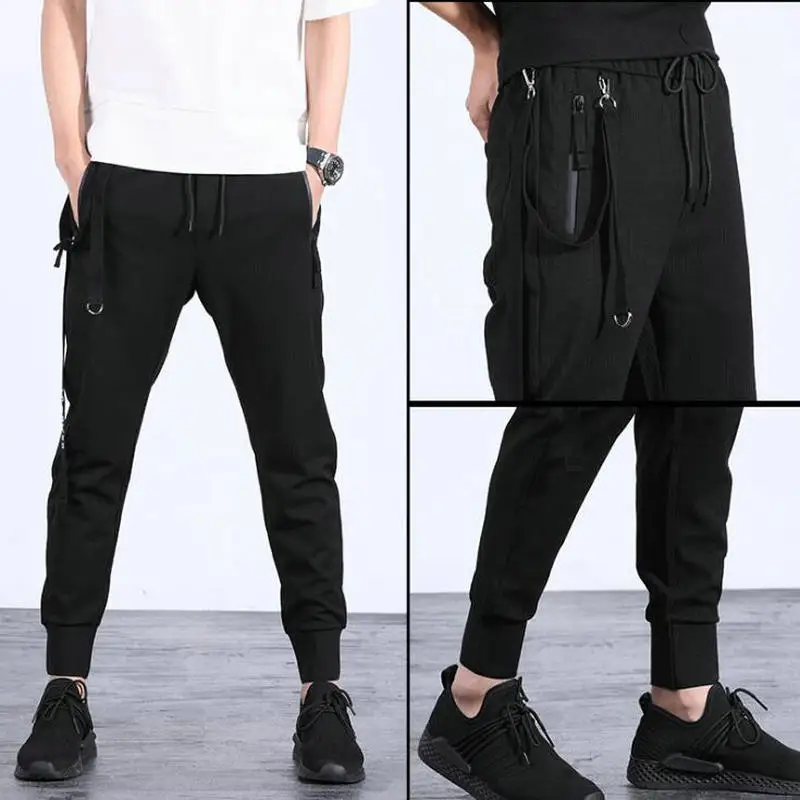 

Western Style Cargo Harem Pant Men 2021 Hip Hop Pockets Casual Jogger Trousers Elastic Waist Mens Harajuku Streetwear Pants