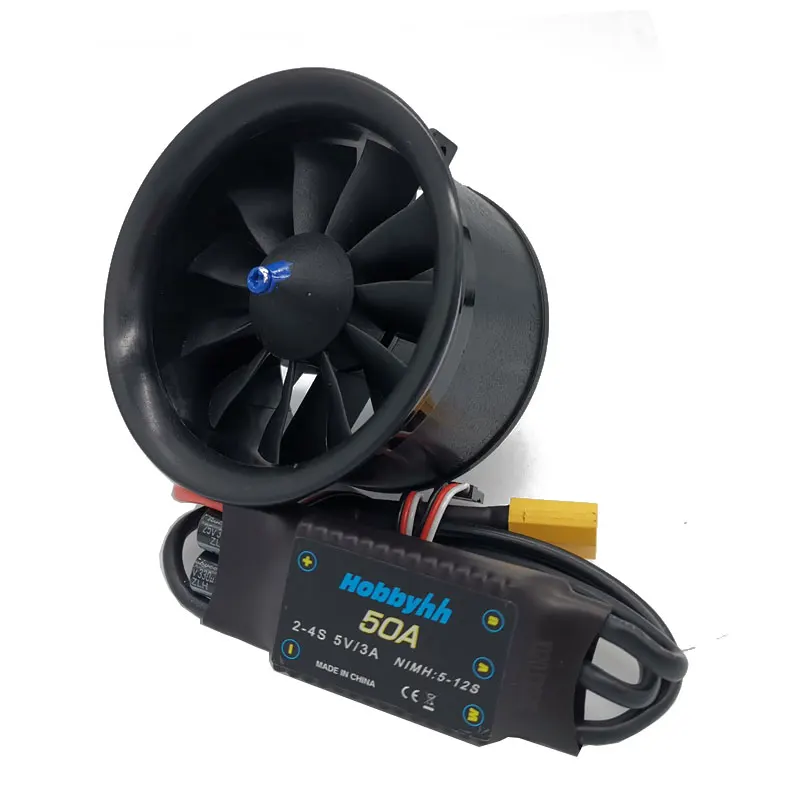 Hobbyhh 50A ESC 64 мм EDF плоскость вентилятора с 11 лезвиями рифленый вентилятор 3500KV мотор