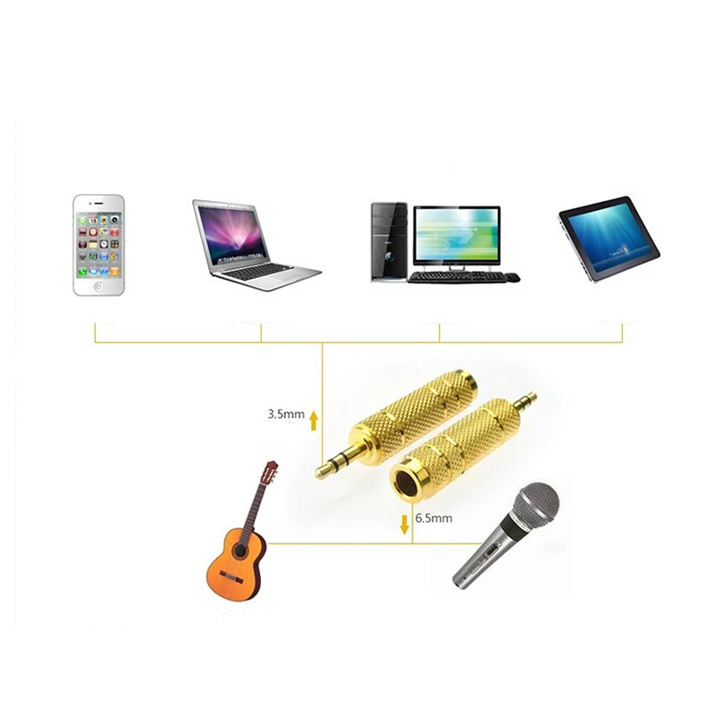 Новый 3 5 мм до 6 конвертер штекер к гнезду аудио адаптер для ПК телефона гитарный