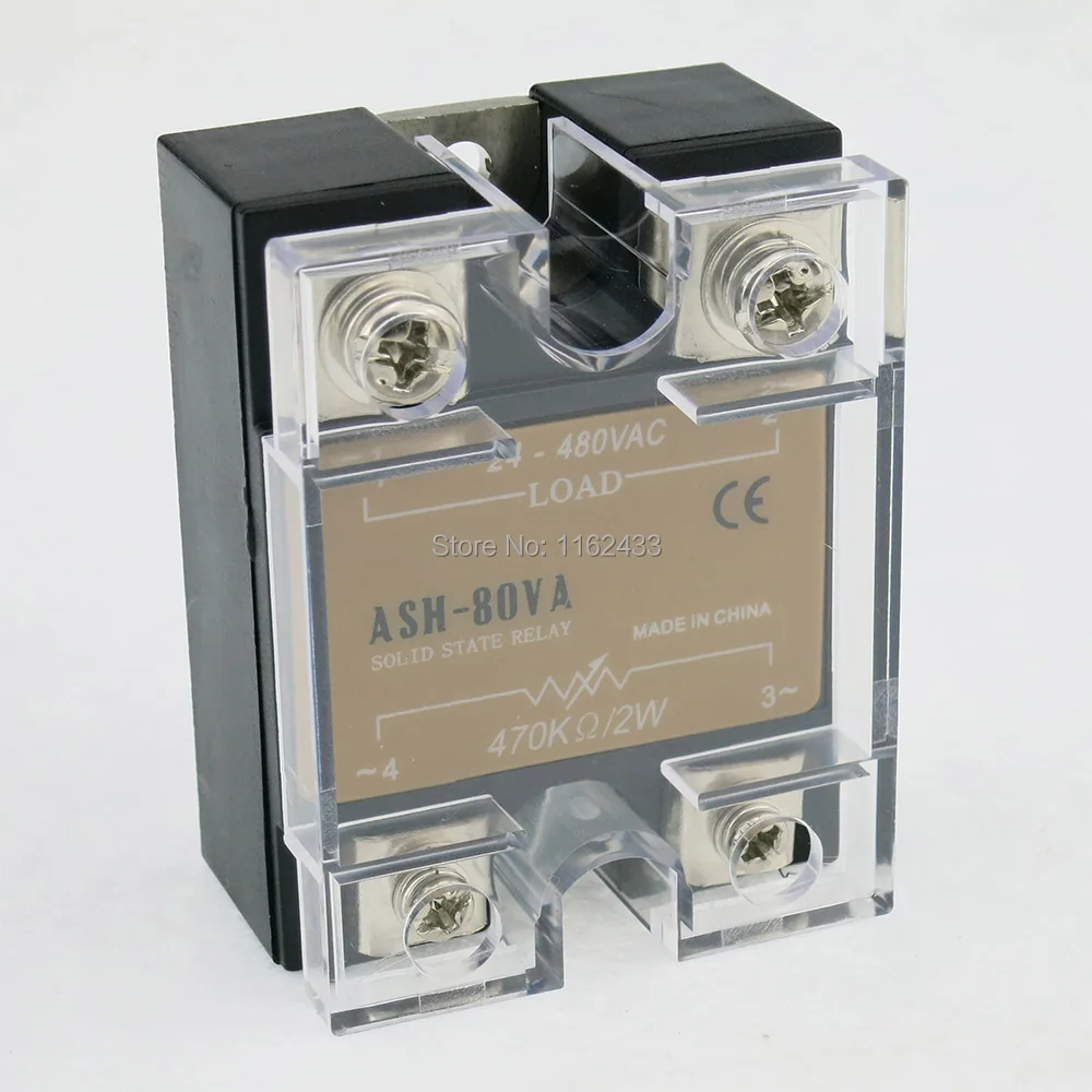 Однофазный регулятор напряжения 80 А, ASH-80VA В переменного тока, твердотельный регулятор напряжения 80 ва SSR