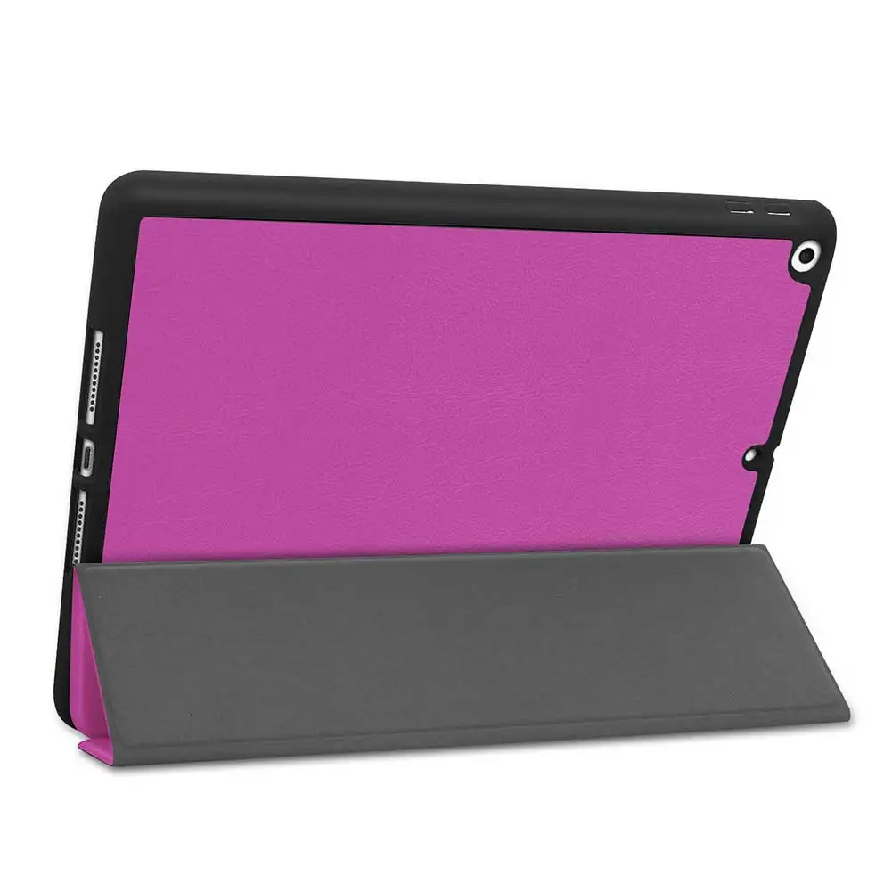 Трехслойный кожаный Флип Стенд кожаный чехол для iPad 10,2 iPad 7th Gen A2197 A2198 A2200 чехол противоударный чехол с авто режимом включения и выключения Смарт Обложка