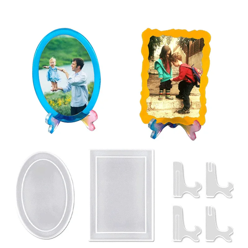 

DIY Photo Frame Silicone Mold Irregular Lace Photo Frame Round Square Frame Bracket Decorative Ornament Mold For Resin