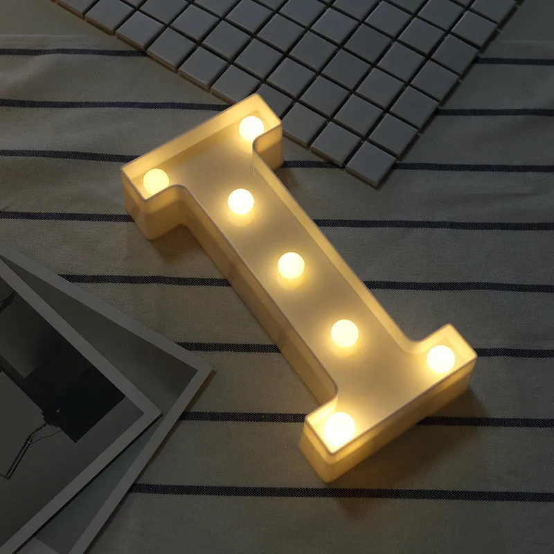 Creative 3d Letter Number Led Light Alphabet Sign Indoor Wall Hanging Night Lamp Decoration Valentine's Day Gift | Лампы и