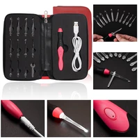 new 11 in 1 usb led light up crochet hooks knitting needles set weave tool kit sewing accessories sewing tools