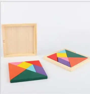Новая деревянная головоломка Tangram игрушка для детей креативная Геометрическая