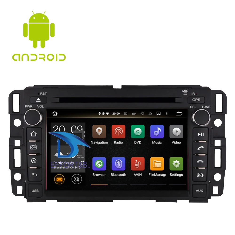 Автомобильный GPS навигатор проигрыватель на Android 9 0 с большим USB разъемом AUX для GMC