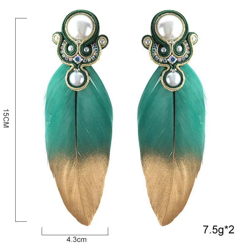 KPacTa модные очаровательные большие серьги ручной работы инкрустированные