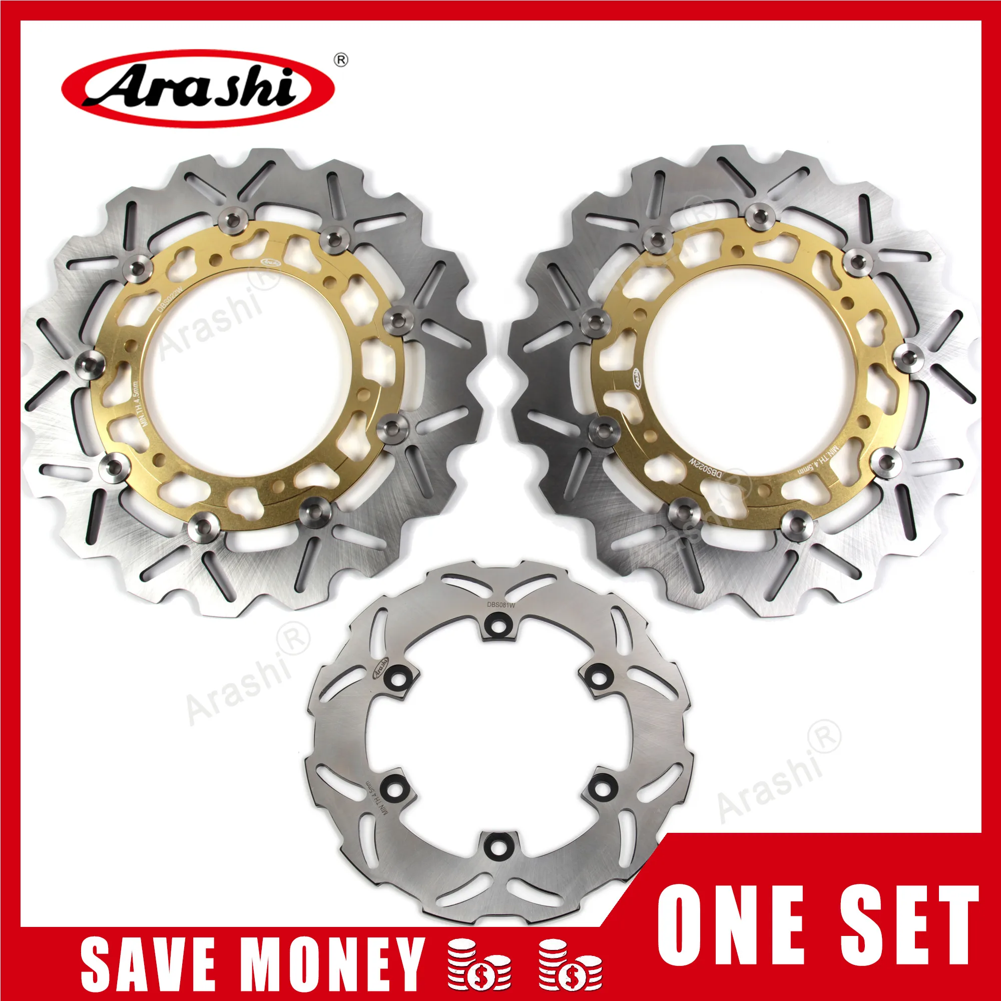 Arashi 1 комплект для YAMAHA YZF R6 600 1999 2002 CNC плавающие передние и задние тормозные диски