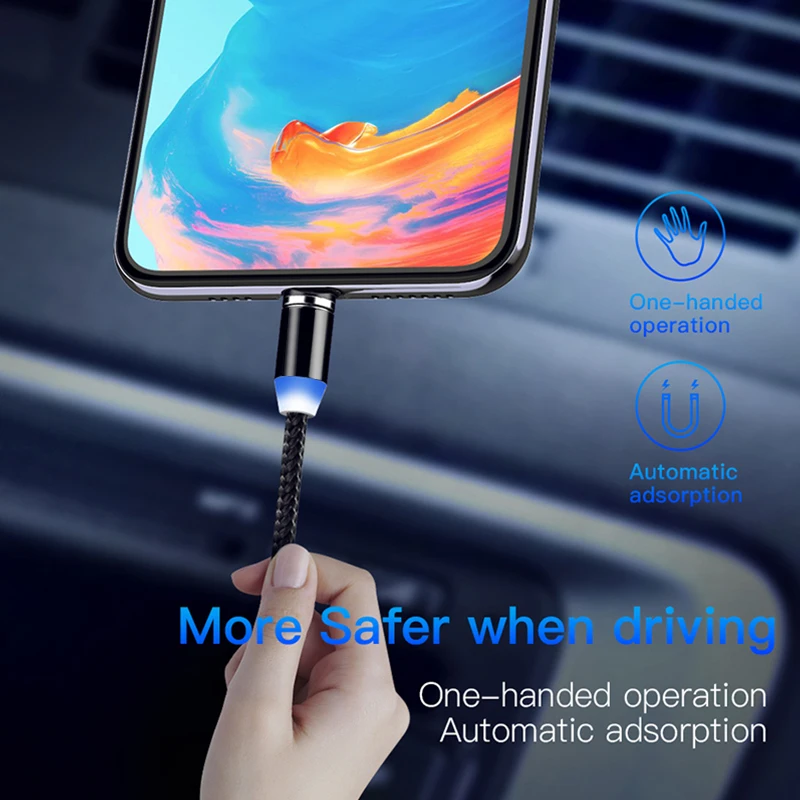 ! ACCEZZ 1 м 2 Магнитный usb кабель для зарядки Micro type C iPhone 11 Pro Max XR samsung Android мобильный