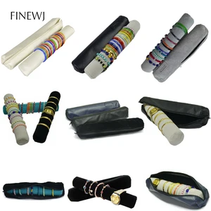 Браслет Дисплей Держатель бар подарок браслет сумка для хранения часов чехол из искусственной кожи бархат портативный органайзер для путешествий ювелирные изделия на молнии