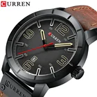 Часы CURREN Мужские кварцевые аналоговые, классические водонепроницаемые, с кожаным ремешком, в стиле милитари, с датой