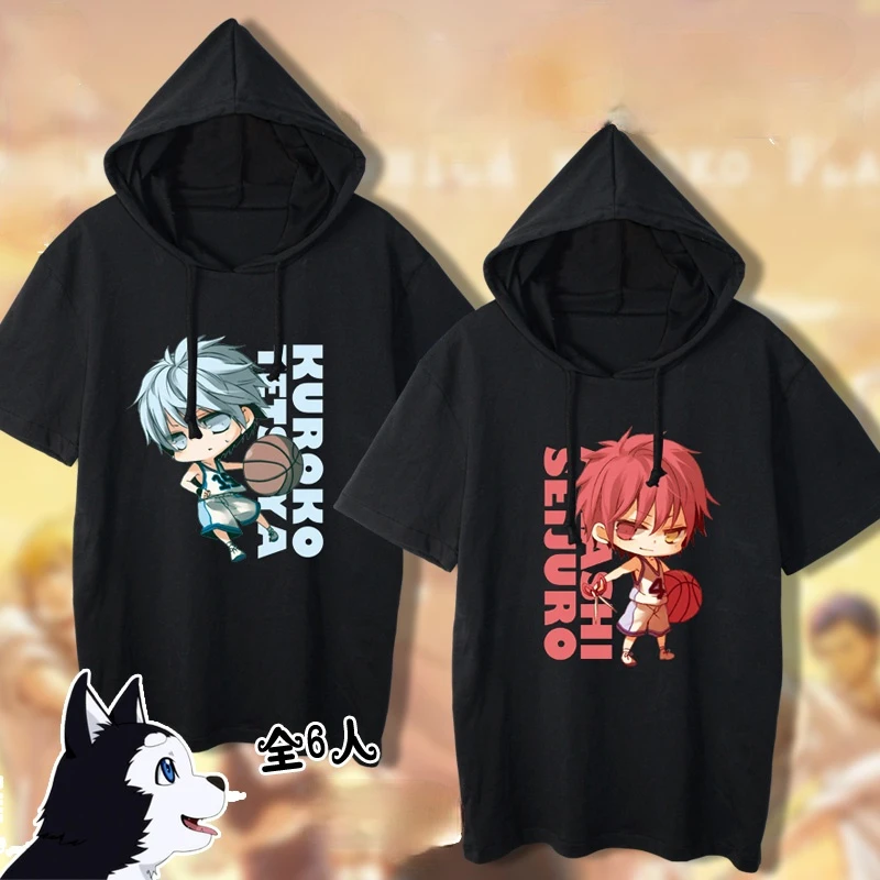 

Крутая аниме рубашка Kuroko no Basket Tetsuya дизайн косплей Мужчины Женщины Повседневная Толстовка Футболка с капюшоном футболки с коротким рукавом ...