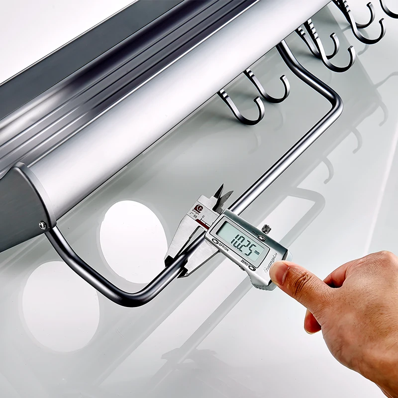 

Kitchen shelf, household multi-function knife rest without punching, space aluminum wall mounted condiment storage shelf