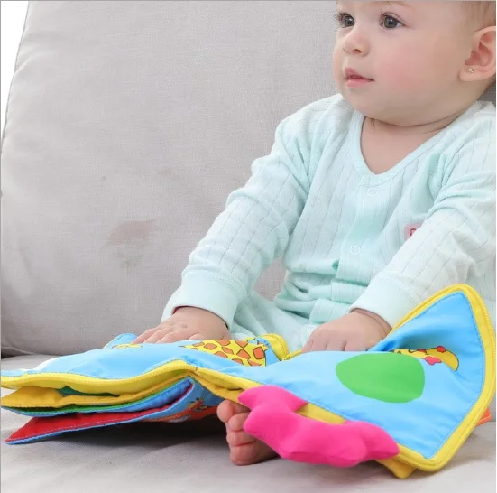 

2019 New Baby Cloth Book Cartoon Baby Cloth Book 0-3 Years Old Tearing Rotten Touch Paper Early Education Stereo Cloth Book