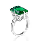 Szjinao реальное искусственное серебряное кольцо изумрудные серебряные кольца для женщин панк блестящие зеленые прямоугольные драгоценные камни элегантные для вечерние