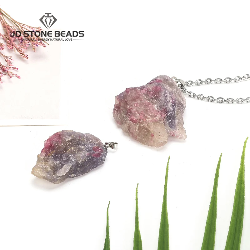 1 шт. натуральный турмалиновый кулон из необработанного камня для изготовления