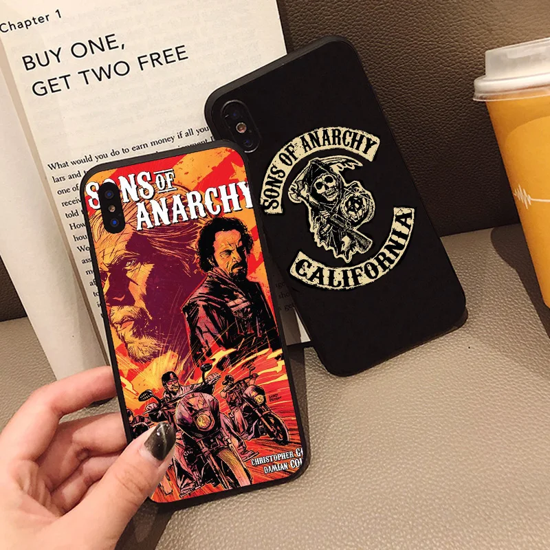 Мягкий чехол для телефона из ТПУ с изображением американских ТВ сынов анархий